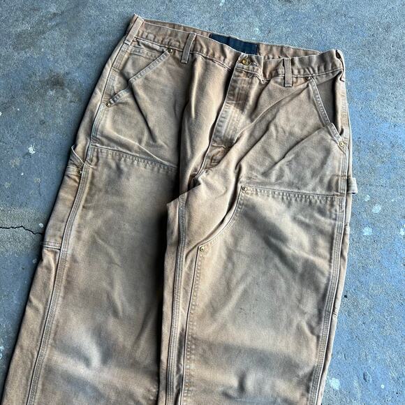 Vintage carhartt brown double knee work wear carpenter pants - Picture 2 of 9